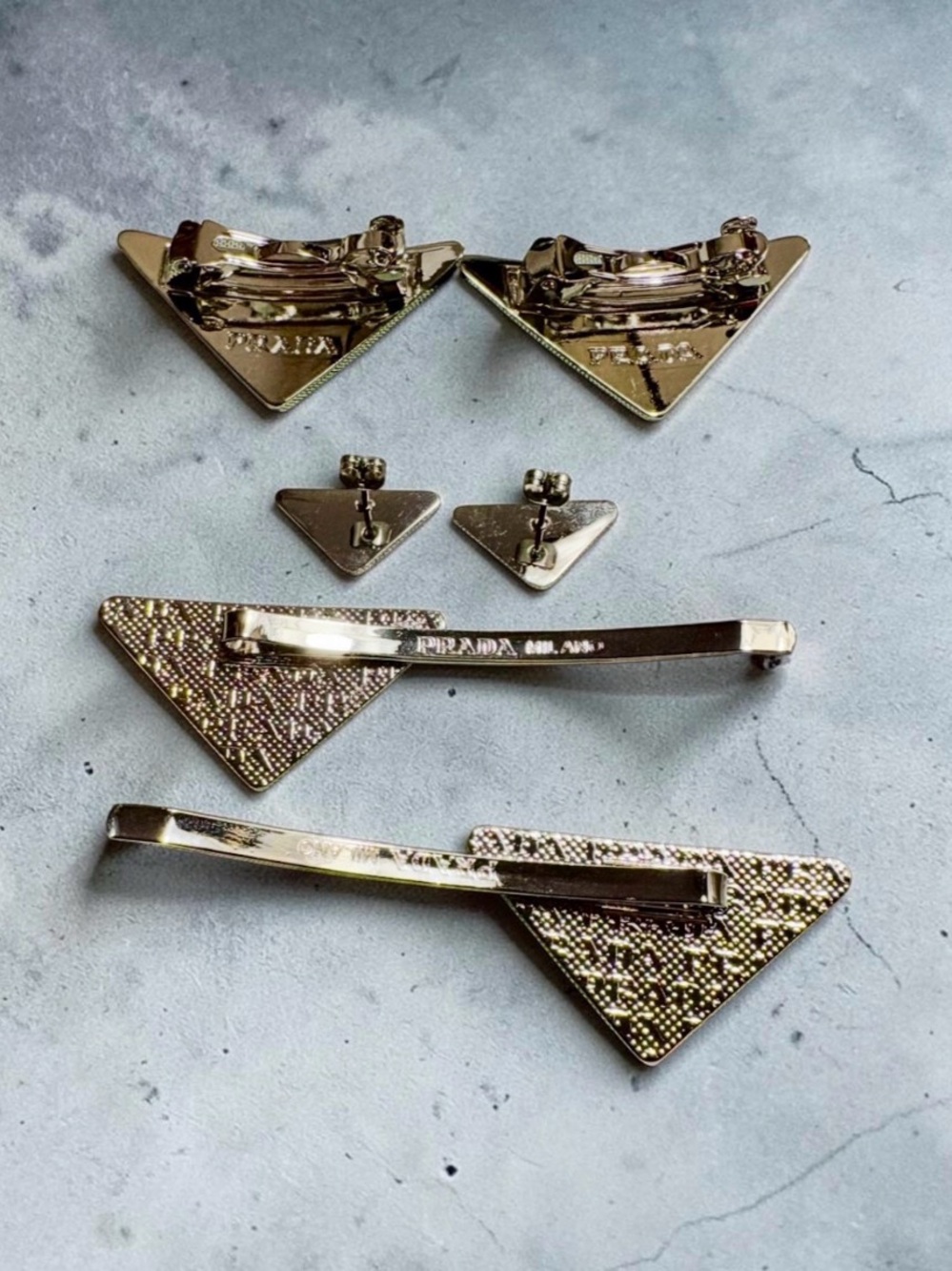 SALE Triangle Hair Pins - and Earrings - Picture 2 of 2